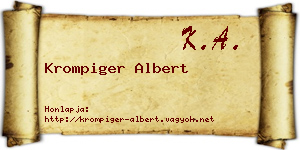 Krompiger Albert névjegykártya