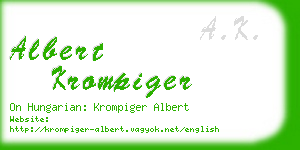 albert krompiger business card